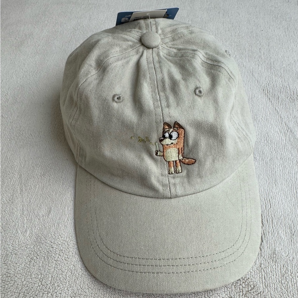 Bluey Embroidered Chilli Design Cap - Cream